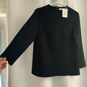 Navy Oak + Fort long sleeve blouse NEW with tags